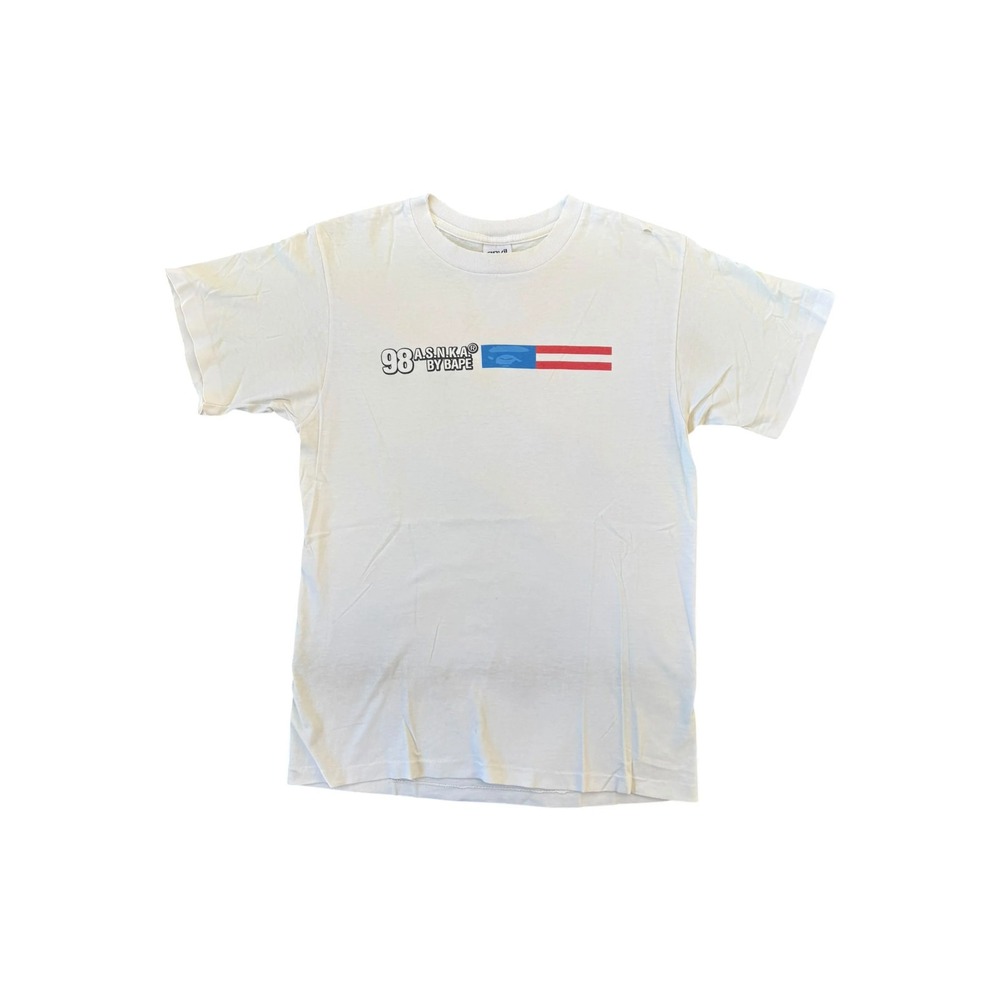 A Bathing Ape T-Shirt Mens Medium White Good 98 A.S.N.K.A. 90s Vintage Anvil